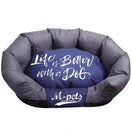 15% OFF: M-Pets Prague Basket Dog Bed (Grey & Blue)