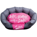 15% OFF: M-Pets Prague Basket Dog Bed (Pink & Grey)