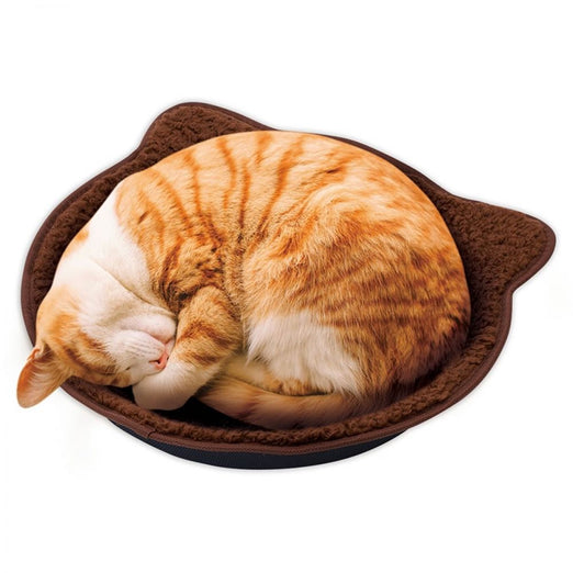 Marukan Cat Shape Warm Brown Cat Bed - Kohepets