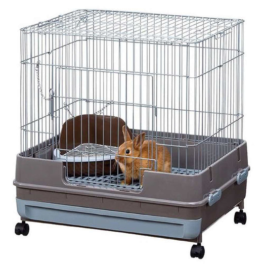 Marukan Rabbit Cage With Pull Out Tray In Grey - Kohepets