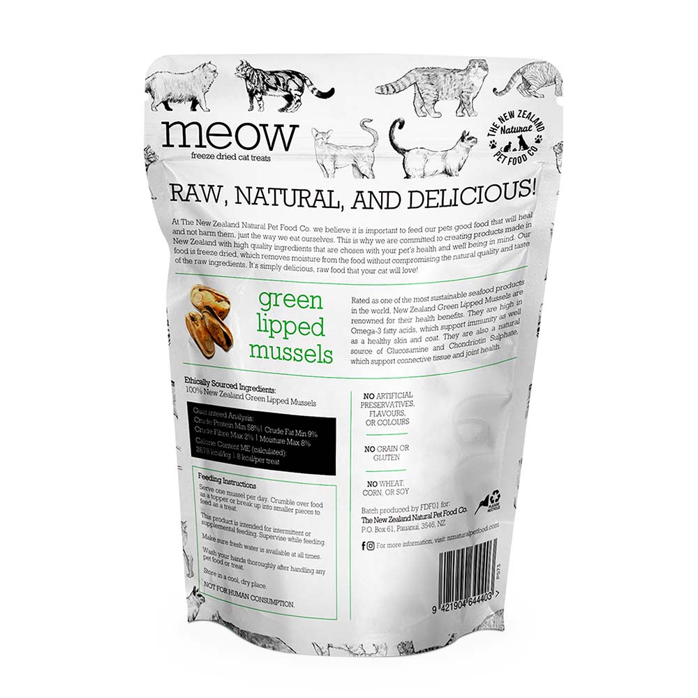 MEOW Green Lipped Mussels Freeze-Dried Cat Treats 50g