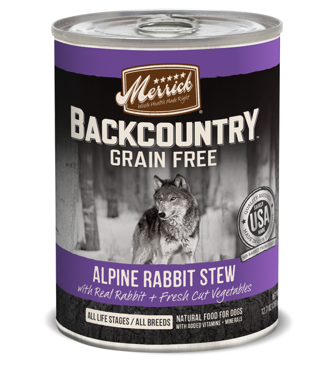 Merrick Backcountry Grain-Free Hearty Alpine Rabbit Stew Canned Dog Food 360g - Kohepets
