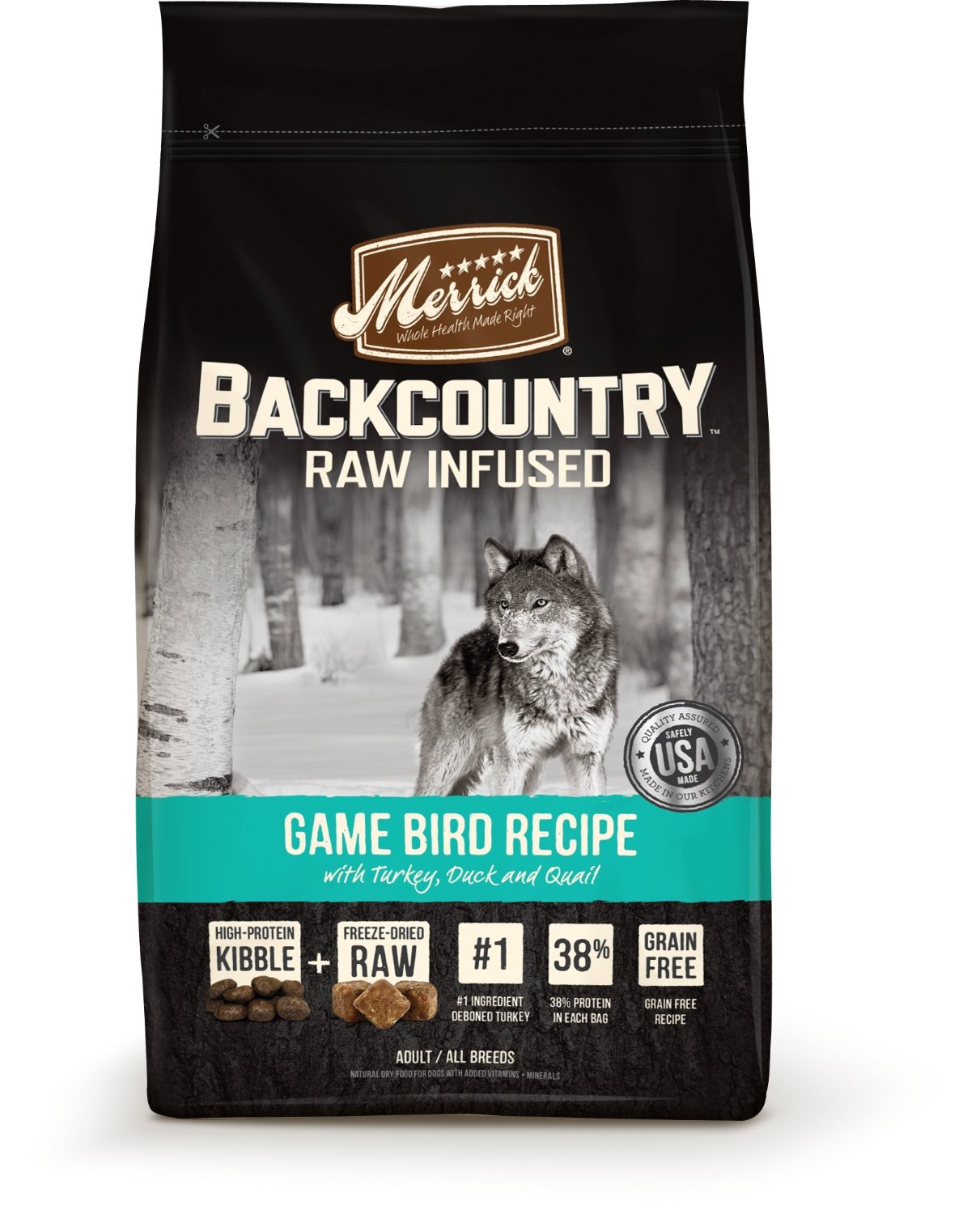 Merrick Backcountry Raw Infused Game Bird Recipe Grain Free Dry Dog Food - Kohepets
