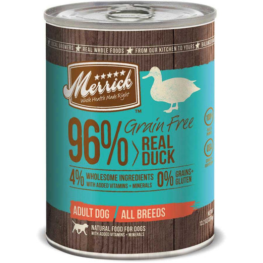Merrick Grain Free 96% Real Duck Canned Dog Food 374g - Kohepets