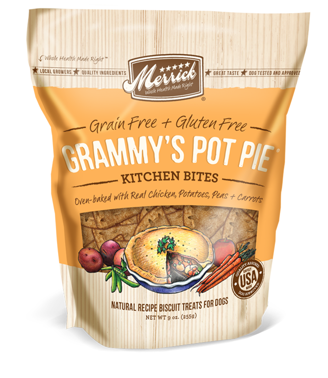 Merrick Grain-Free Grammy's Pot Pie Kitchen Bites Dog Treats 9oz - Kohepets