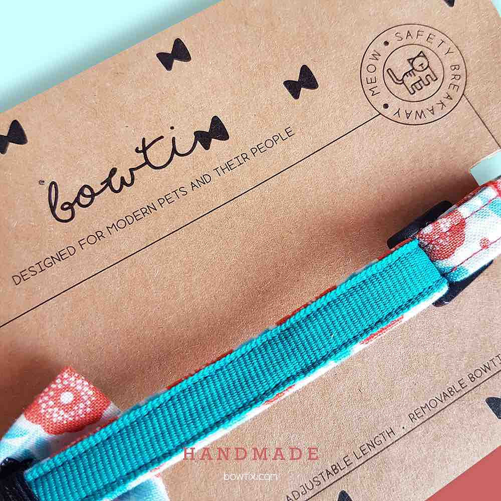 Bowtix Handmade Cat Collar With Removable Bowtie - Merry Sundew - Kohepets