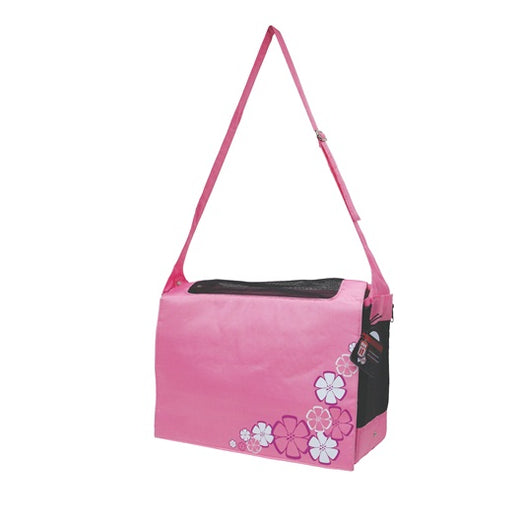 Dogit Style Nylon Messenger Dog Carry Bag - Aloha Pink - Kohepets
