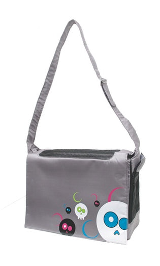 Dogit Style Nylon Messenger Dog Carry Bag - DaFace Grey - Kohepets