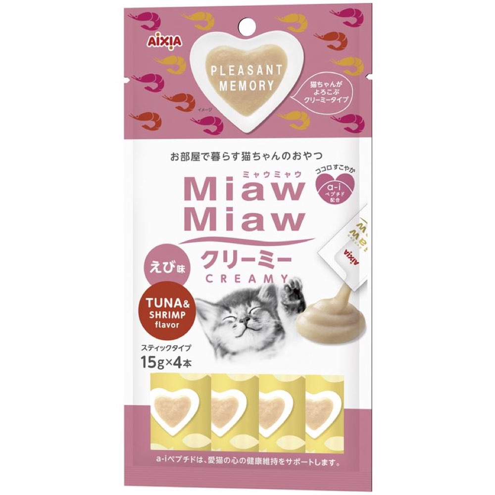 Aixia Miaw Miaw Creamy Tuna & Shrimp Cat Treat 60g - Kohepets