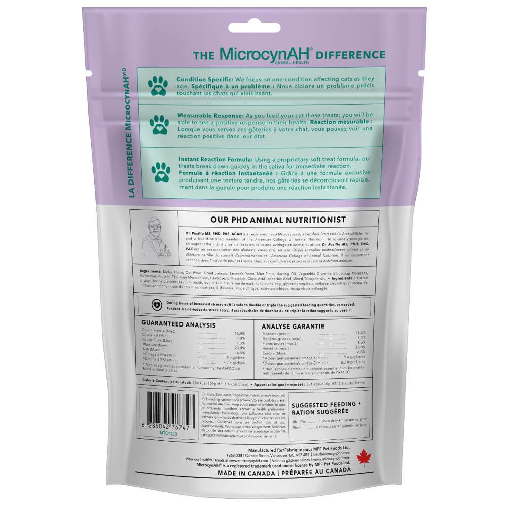 MicrocynAH Calming Support Formula Cat Treats 120g - Kohepets