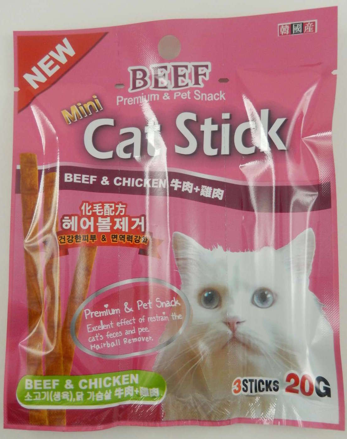 Bow Wow Mini Cat Stick in Beef & Chicken Cat Treat 20g - Kohepets