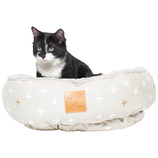 Mog & Bone Four Seasons Reversible Cat Bed - Oatmeal Cross - Kohepets