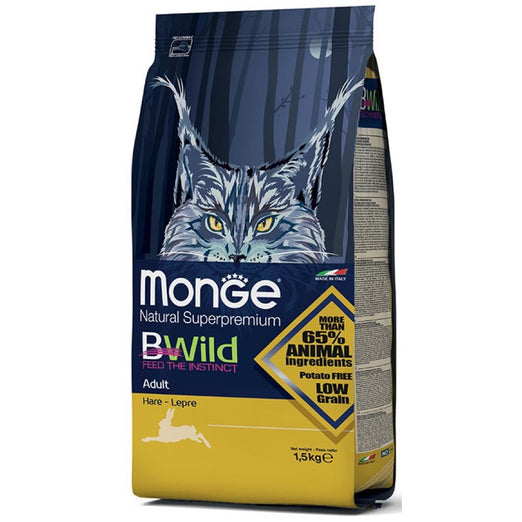 Monge Bwild Wild Hare Adult Dry Cat Food 3.3lb - Kohepets