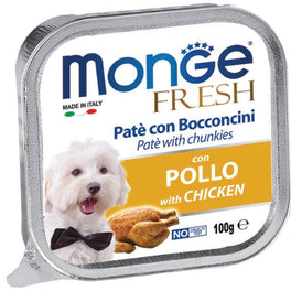 Monge Fresh Chicken Pate with Chunkies Tray Dog Food 100g - Kohepets
