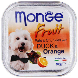 Monge Fruit Duck & Orange Pate with Chunkies Tray Dog Food 100g - Kohepets