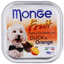 Monge Fruit Duck & Orange Pate with Chunkies Tray Dog Food 100g