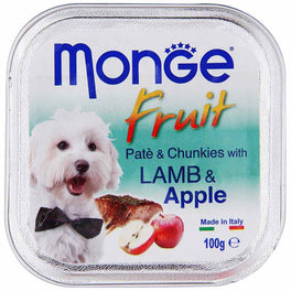 Monge Fruit Lamb & Apple Pate with Chunkies Tray Dog Food 100g - Kohepets