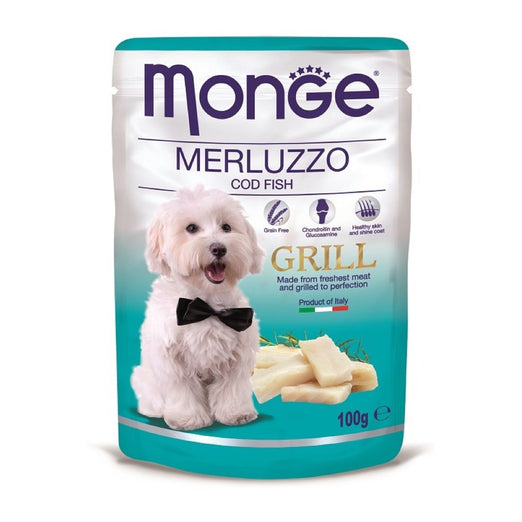 Monge Grill Cod Fish Pouch Dog Food 100g - Kohepets