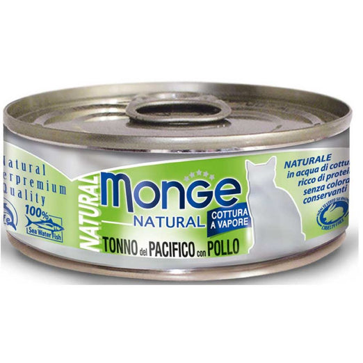 Monge Natural Yellowfin Tuna with Chicken Canned Cat Food 80g - Kohepets