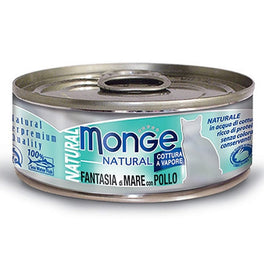 Monge Natural Seafood Mixed With Chicken Canned Cat Food 80g - Kohepets