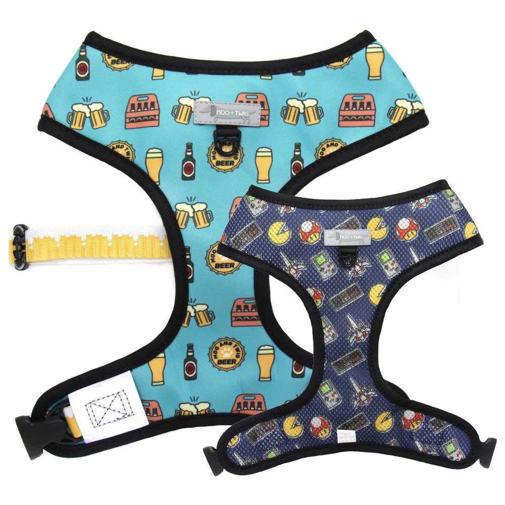 Moo+Twig Boy's Night Reversible Dog Harness - Kohepets