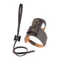 Moshiqa Bijou Leather Dog Harness & Bisou Leather Dog Leash Set (Brown) - Kohepets