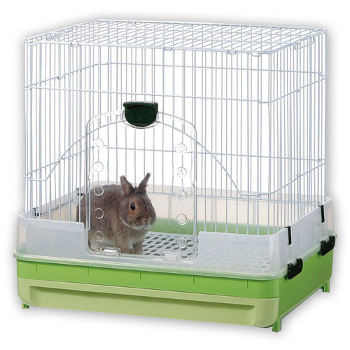 Marukan Rabbit Cage With Pull Out Tray In Green - Kohepets