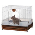 Marukan Rabbit Cage With Pull Out Tray In Brown - Kohepets
