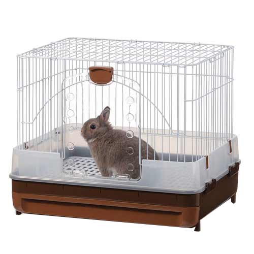 Marukan Rabbit Cage With Pull Out Tray In Brown - Kohepets