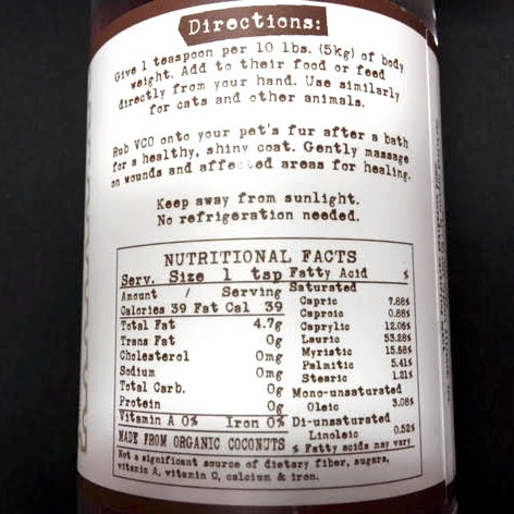 Muddy Paws Organic Virgin Coconut Oil - Kohepets