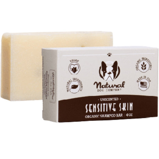 Natural Dog Company Organic Sensitive Skin Shampoo Bar for Dogs 4oz - Kohepets