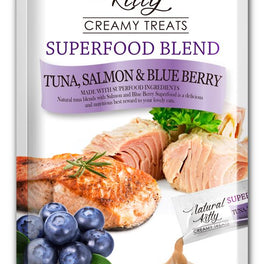 10% OFF: Natural Kitty Superfood Blend Tuna, Salmon & Blueberry Creamy Liquid Cat Treats 48g - Kohepets