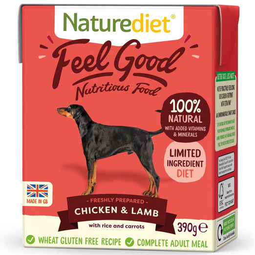 30% OFF (Exp Mar 21): Naturediet Feel Good Chicken & Lamb Wet Dog Food 390g - Kohepets