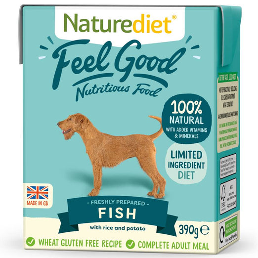 Naturediet Feel Good Fish Wet Dog Food 390g - Kohepets