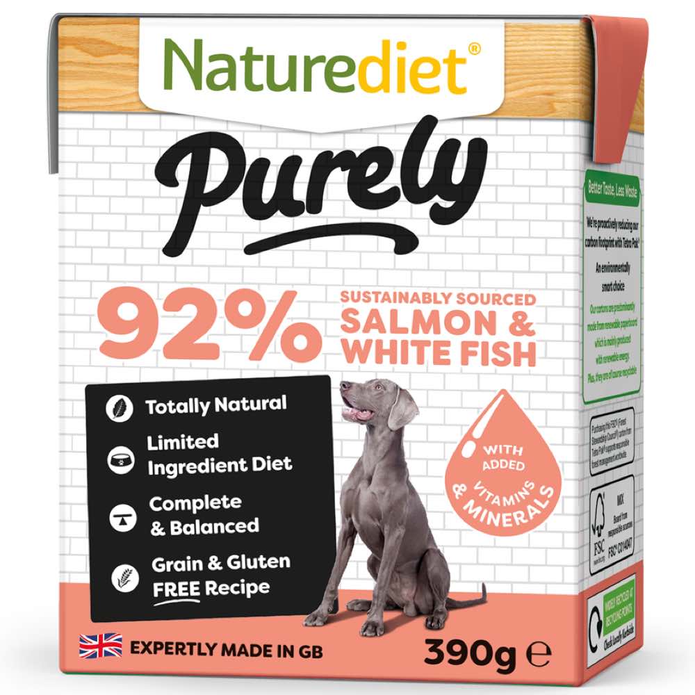 Naturediet Purely Salmon & White Fish Grain Free Wet Dog Food 390g - Kohepets