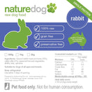 NatureDog Raw Rabbit Frozen Dog Food 500g