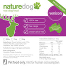NatureDog Raw Venison Frozen Dog Food 500g
