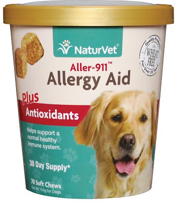 15% OFF: NaturVet Aller-911 Allergy Aid Plus Antioxidants Soft Chew Cup 70 count - Kohepets