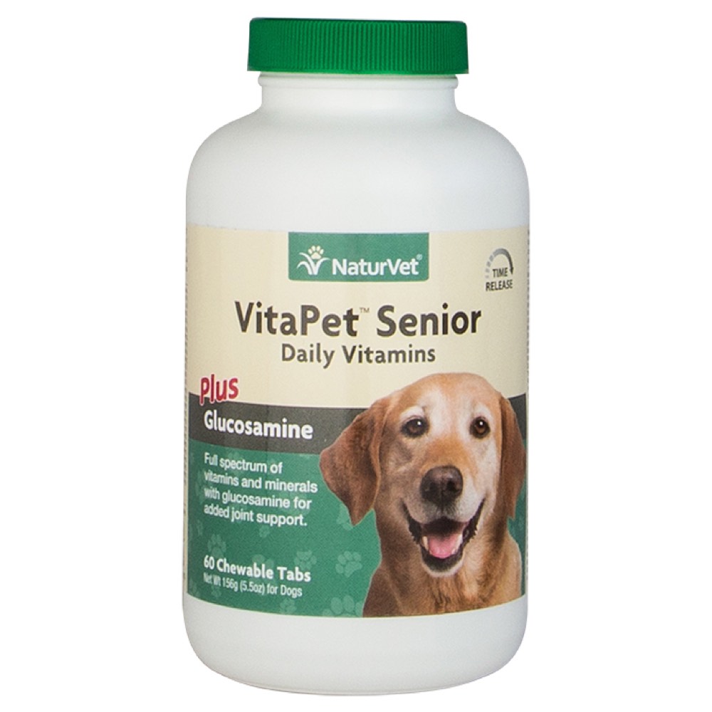 20% OFF: NaturVet VitaPet™ SENIOR Daily Vitamins Plus Glucosamine Chewable Tablets 60ct - Kohepets