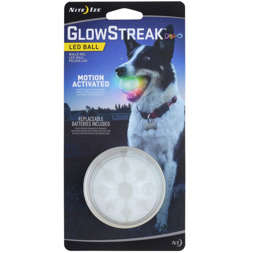 Nite Ize GlowStreak Waterproof Motion-Activated LED Rubber Ball Dog Toy
