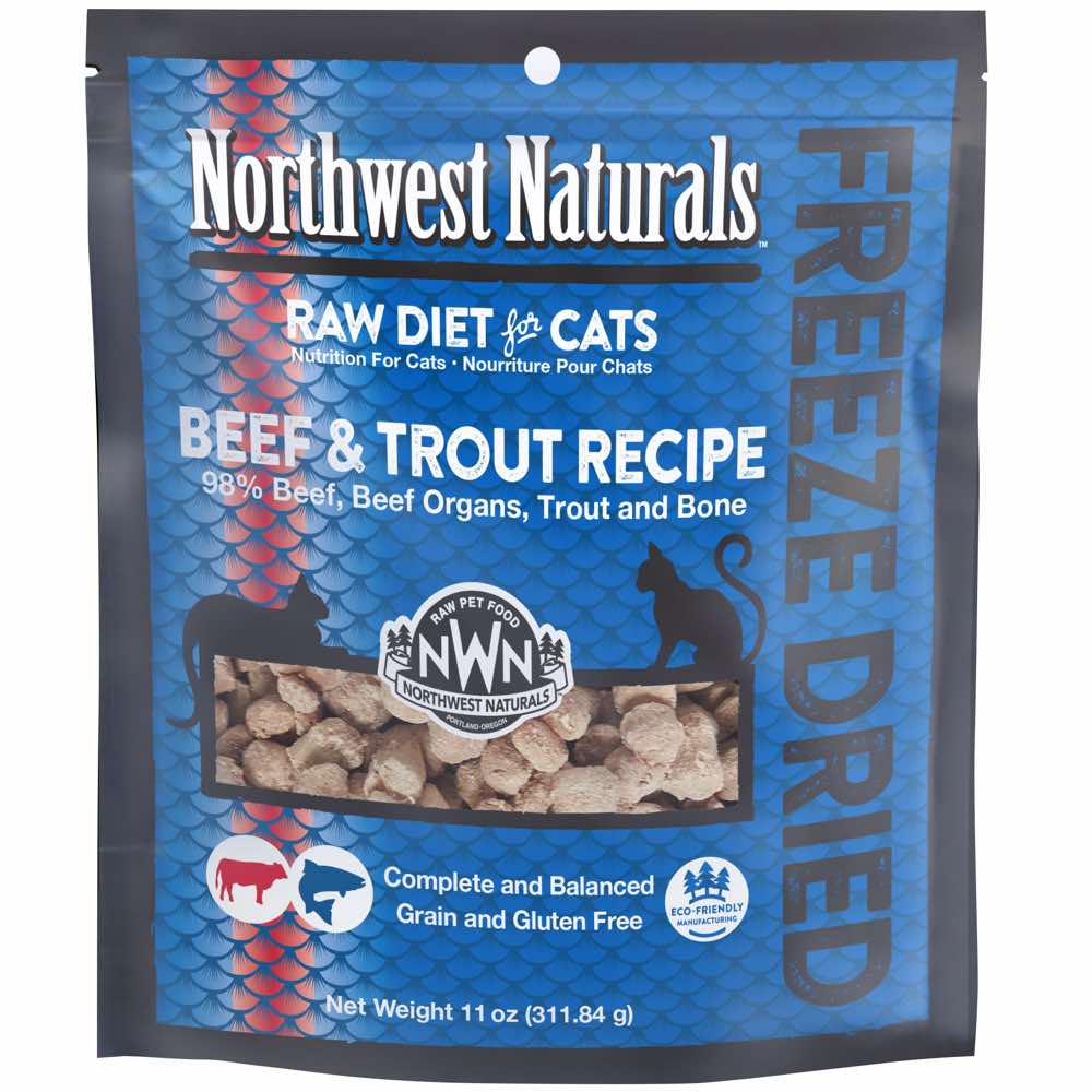 Northwest Naturals Beef & Trout Freeze-Dried Raw Cat Food 11oz