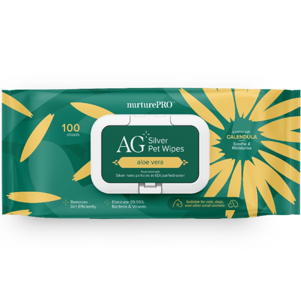 20% OFF: Nurture Pro AG+ Silver Pet Wipes (Aloe Vera) 100ct