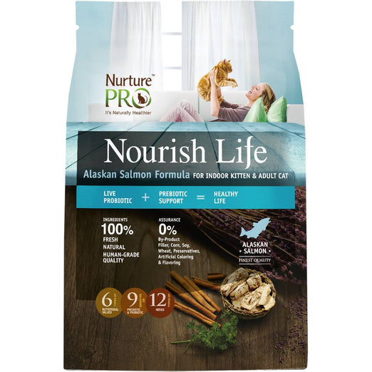 20% OFF: Nurture Pro Nourish Life Alaskan Salmon Indoor Kitten & Adult Formula Dry Cat Food - Kohepets