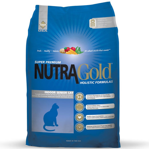 'FREE CANNED FOOD + 30% OFF': NutraGold Holistic Indoor Senior Dry Cat Food 3kg - Kohepets