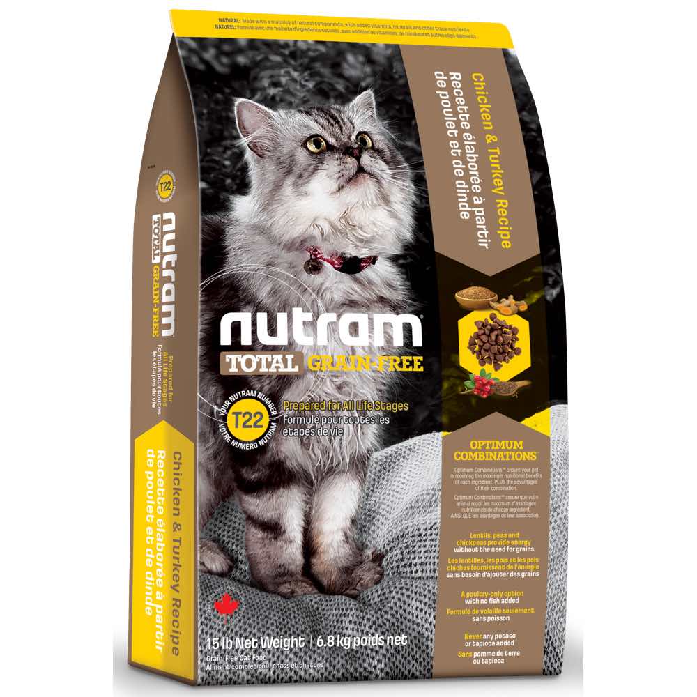 Nutram T22 Total Grain-Free Chicken & Turkey Recipe Dry Cat Food - Kohepets