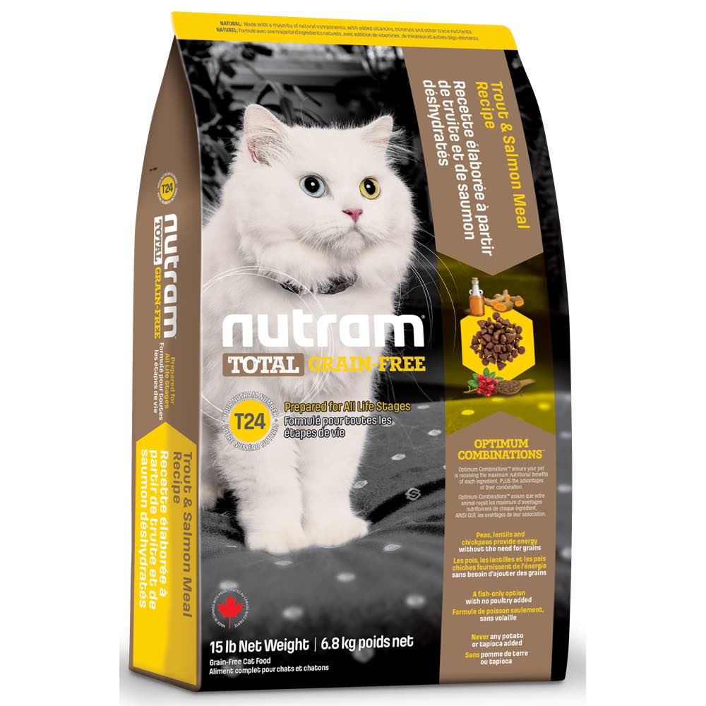 Nutram T24 Total Grain-Free Trout & Salmon Meal Recipe Dry Cat Food - Kohepets