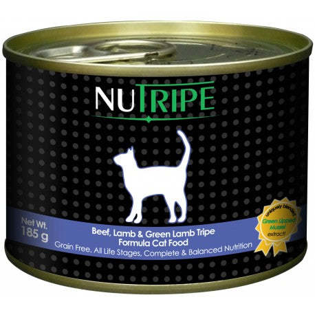 Nutripe Classic Beef, Lamb & Green Tripe Canned Cat Food 185g - Kohepets