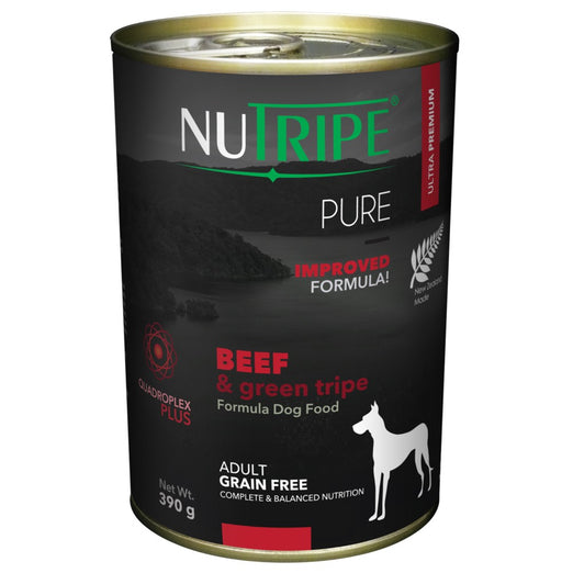 OSCAS Donation: Nutripe Pure Beef & Green Tripe Canned Dog Food 390g x 12 Cans - Kohepets