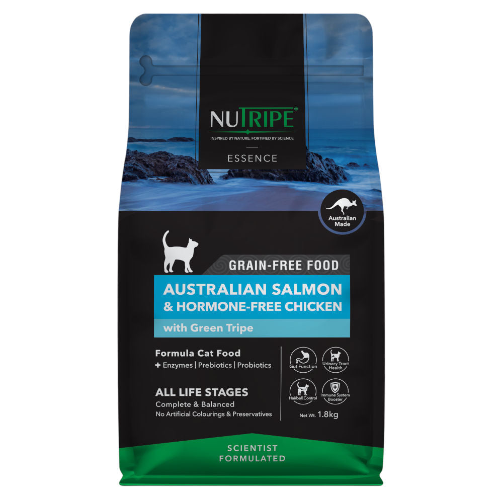 20% OFF: Nutripe Essence Australian Salmon & Chicken with Green Tripe Grain-Free Dry Cat Food - Kohepets
