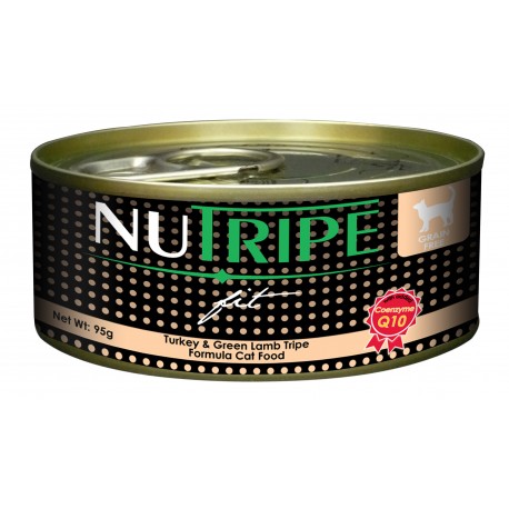 Nutripe Fit Turkey & Green Lamb Tripe Canned Cat Food 95g - Kohepets